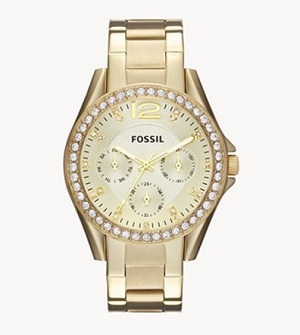 Fossil Womens Crystal Accented Analog Quartz Riley Watch Image